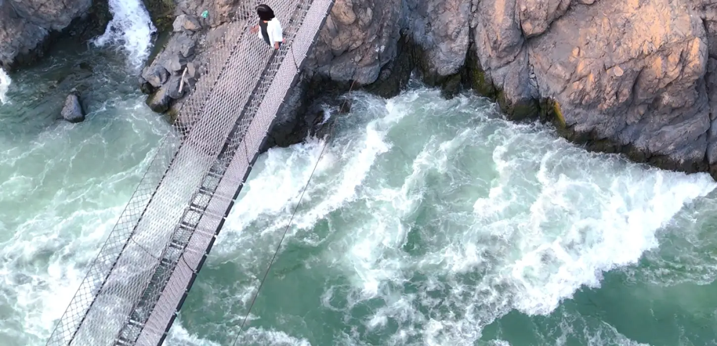 Li Phi suspension bridge over Mekong rapids, Don Khone, 4000 Islands, Laos