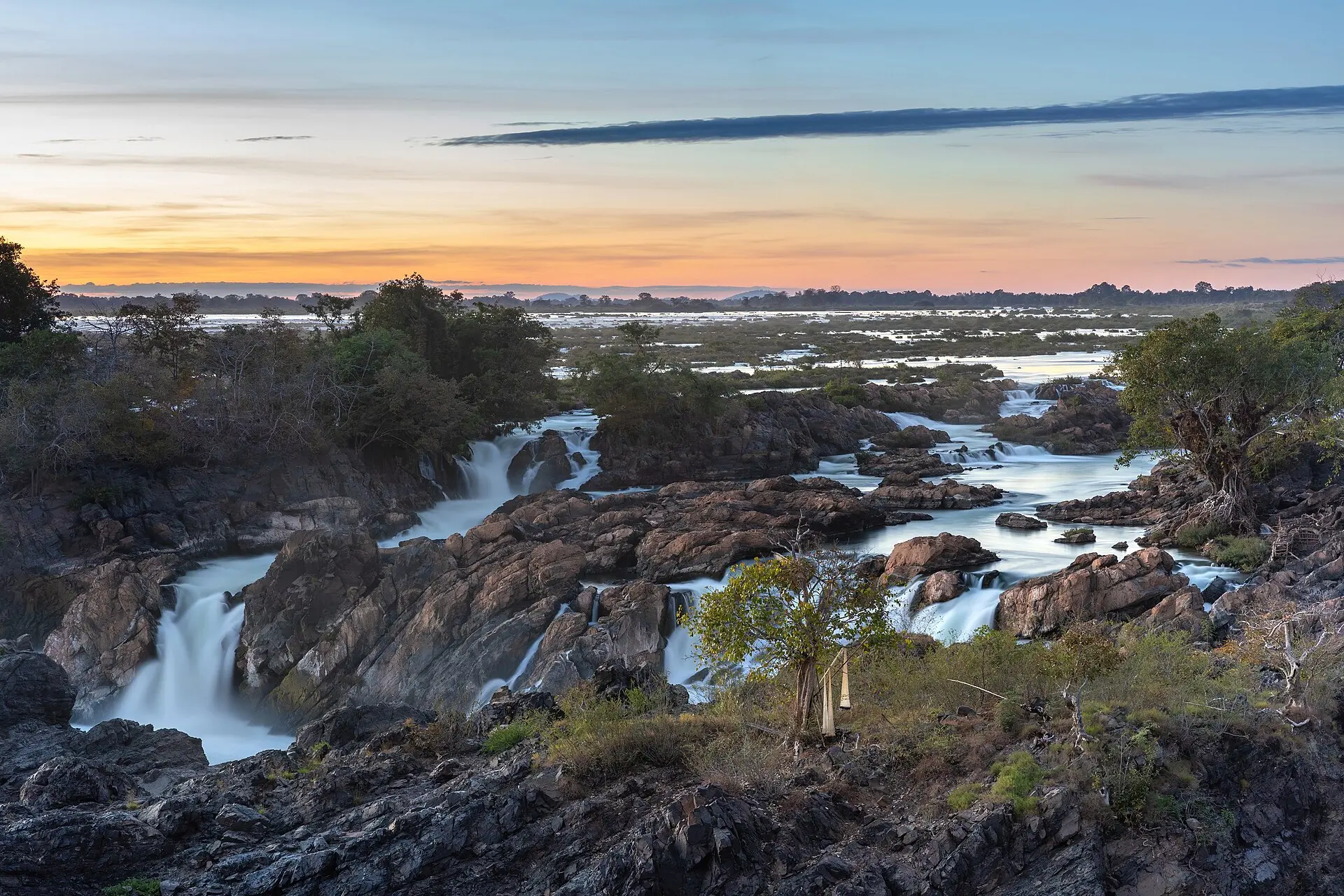 Li Phi waterfall (Somphamit Falls), 4000 Islands, Don Khone, Laos